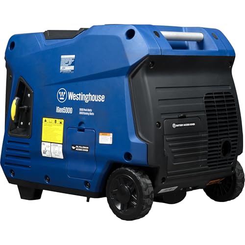 alimox Outdoor Power Equipment 5000 Peak Watt Super Quiet Portable Inverter Generator, Remote Electric Start with Auto Choke, Wheel & Handle Kit, RV Ready, Gas Powered, Parallel Capable