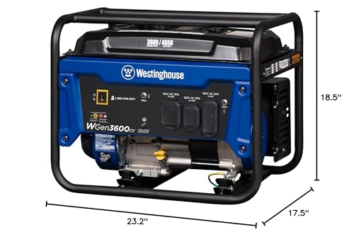 alimox Outdoor Power Equipment 4650 Peak Watt Portable Generator, RV Ready 30A Outlet, Gas Powered, CO Sensor