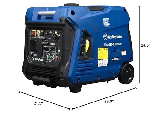 alimox Outdoor Power Equipment 5000 Peak Watt Super Quiet Portable Inverter Generator, Remote Electric Start with Auto Choke, Wheel & Handle Kit, RV Ready, Gas Powered, Parallel Capable