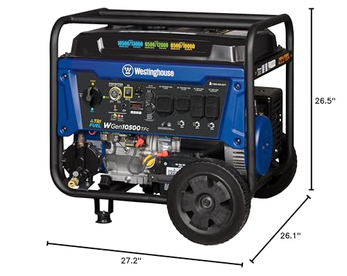 alimox Outdoor Power Equipment 13500 Peak Watt Tri-Fuel Home Backup Portable Generator, Remote Electric Start, Transfer Switch Ready, Gas, Propane, and Natural Gas Powered