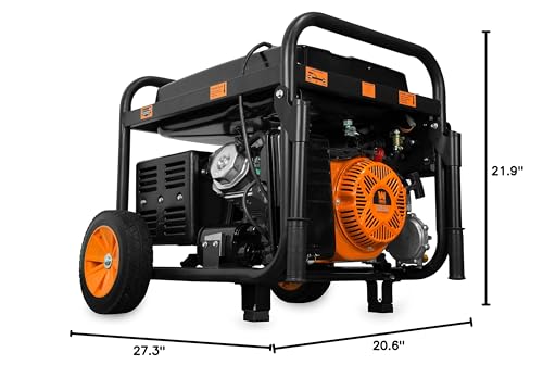 DF1100T 11,000-Watt 120V/240V Dual Fuel Portable Generator with Wheel Kit and Electric Start - CARB Compliant, Black