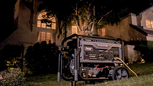 G12KBN Heavy Duty Portable Dual Fuel Generator - 9500 Rated Watts & 12000 Peak Watts - Gas & LPG - Electric Start - Transfer Switch & RV Ready - CARB Compliant