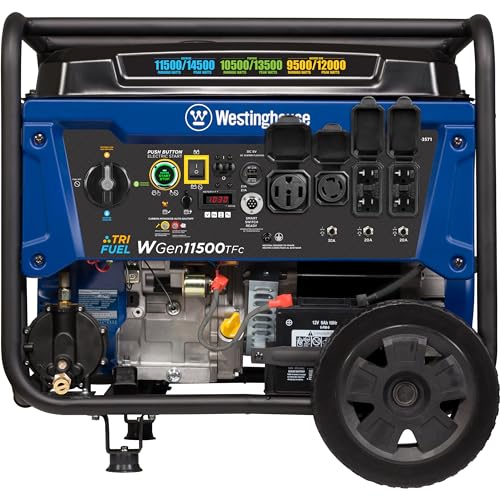 alimox Outdoor Power Equipment 14500 Peak Watt Tri-Fuel Home Backup Portable Generator, Remote Electric Start, Transfer Switch Ready, Gas, Propane, and Natural Gas Powered