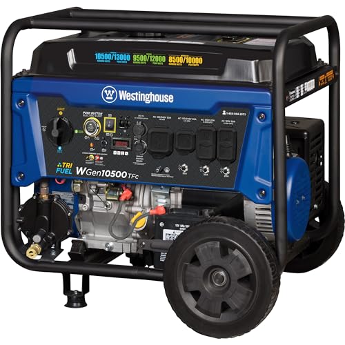 alimox Outdoor Power Equipment 13500 Peak Watt Tri-Fuel Home Backup Portable Generator, Remote Electric Start, Transfer Switch Ready, Gas, Propane, and Natural Gas Powered