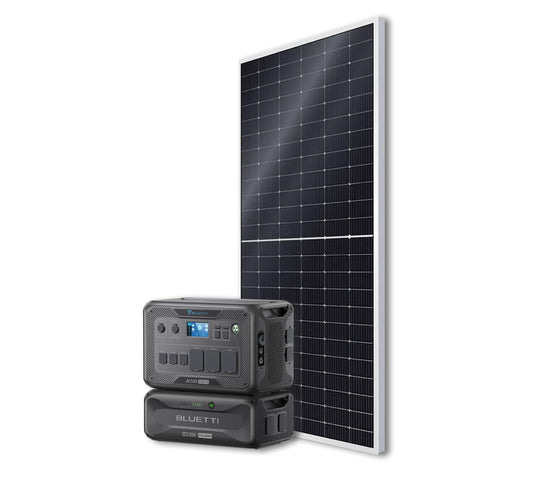 PowerWray Generator Bundle: 5000W AC500 Power Station, 2764.8Wh B300K Battery & 540W Bifacial Solar Panel for Backup Power for RVs, Off-Grid Living & Outages