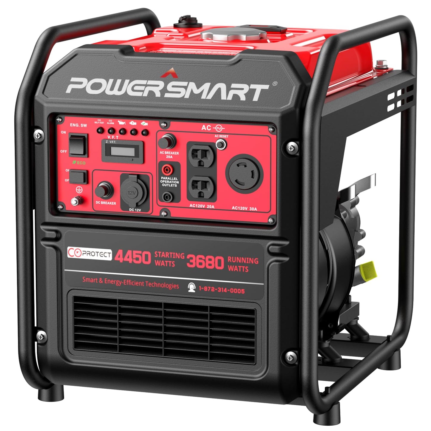 Inverter Generator 4450W, Gas Powered, CO-Sensor, EPA Compliant, Lightweight & Quiet for Home Use and Emergency Backup, Camping