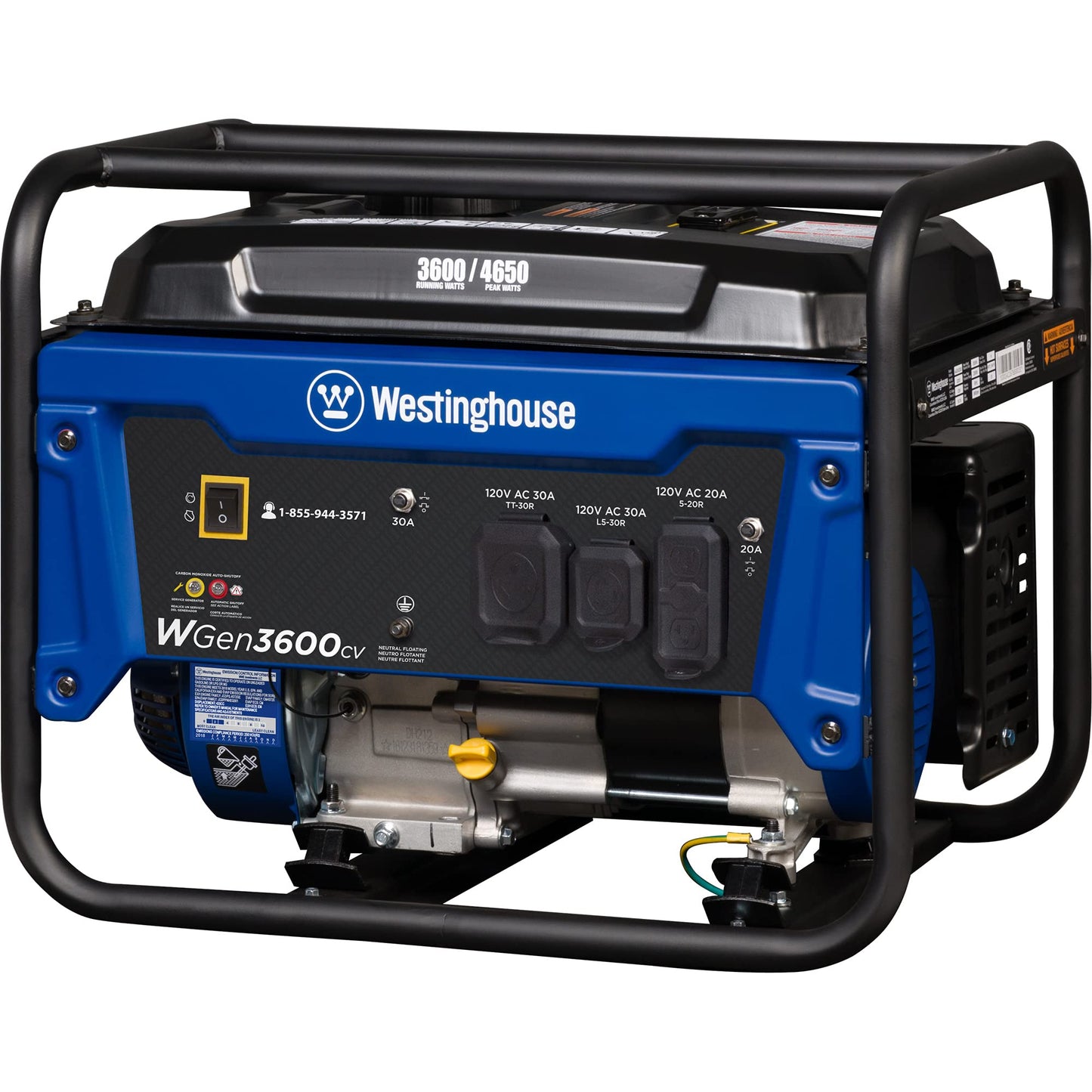 alimox Outdoor Power Equipment 4650 Peak Watt Portable Generator, RV Ready 30A Outlet, Gas Powered, CO Sensor