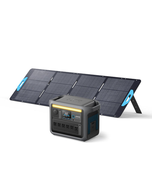 SOLIX C1000 Portable Power Station with 200W Solar Panel, 1800W Solar Generator, 1056wh LFP (LiFePO4) Battery, 6 AC Outlets, Up to 2400W for Home, Power Outages, and Outdoor Camping