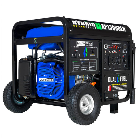 XP13000EH Dual Fuel Portable Generator 13000 Watt Gas or Propane Powered Electric Start-Home Back Up, Blue/Gray