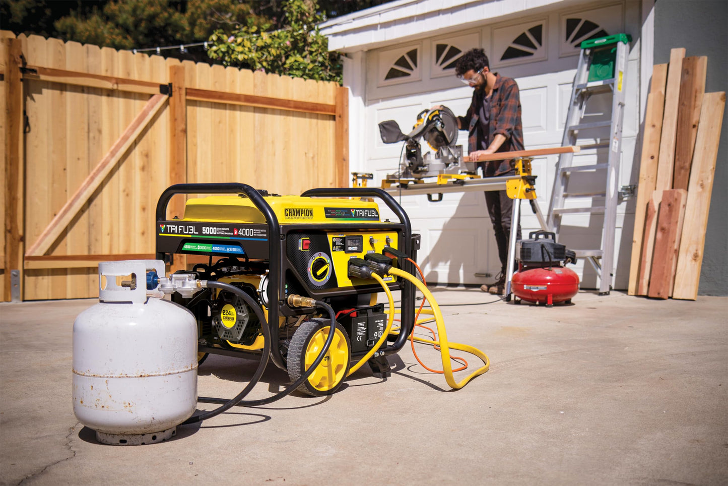 5000-Watt Electric Start Tri Fuel RV Ready Portable Generator with CO Shield