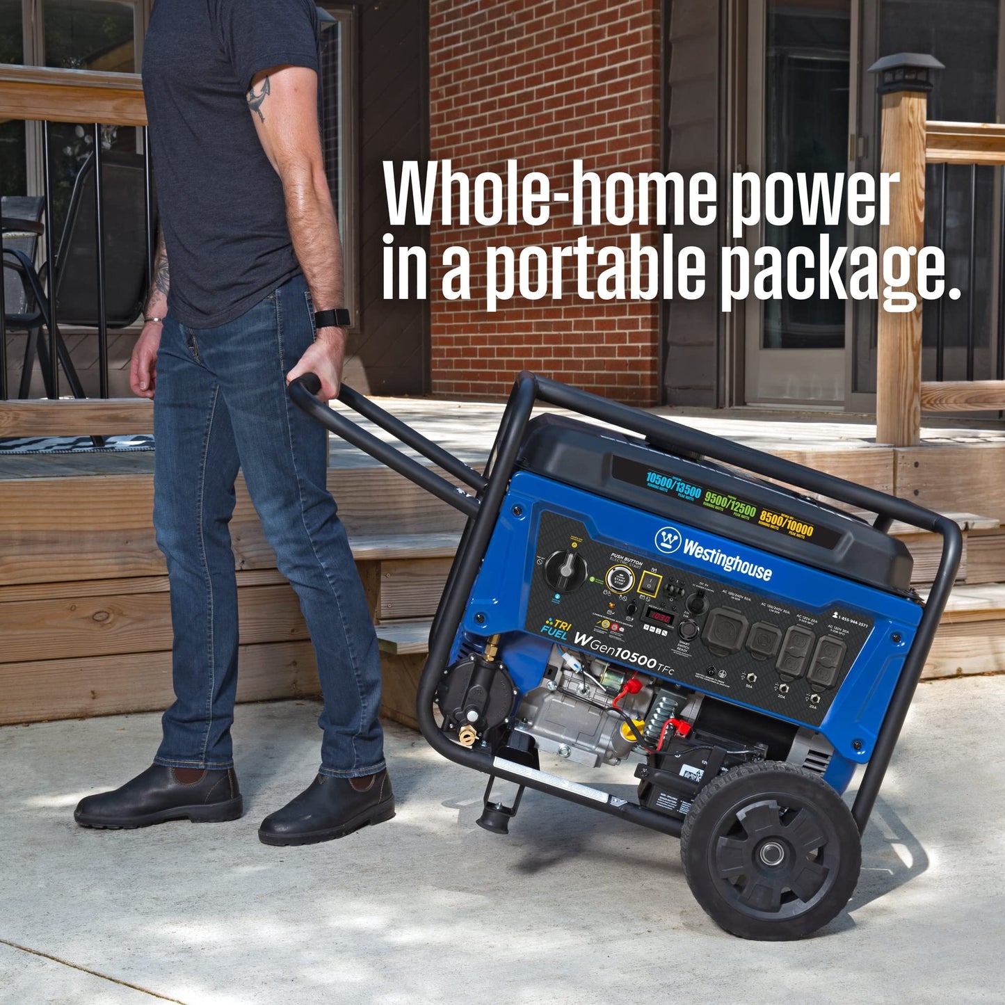 alimox Outdoor Power Equipment 13500 Peak Watt Tri-Fuel Home Backup Portable Generator, Remote Electric Start, Transfer Switch Ready, Gas, Propane, and Natural Gas Powered