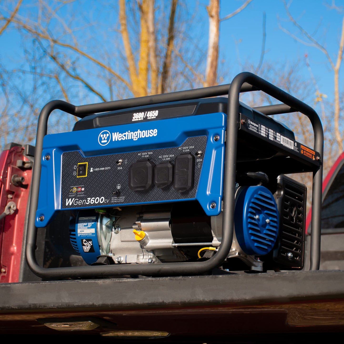 alimox Outdoor Power Equipment 4650 Peak Watt Portable Generator, RV Ready 30A Outlet, Gas Powered, CO Sensor