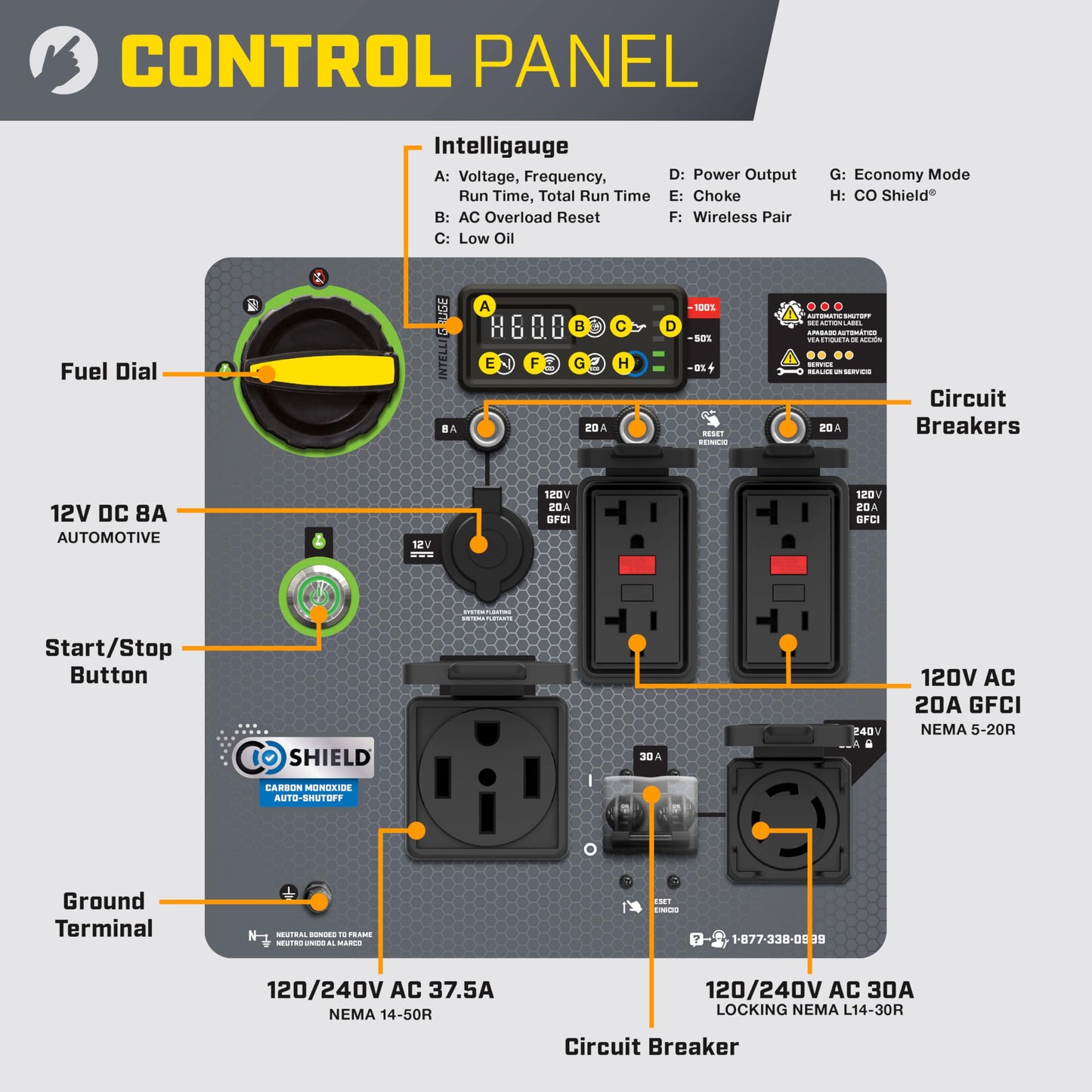 11,000-Watt Wireless Remote Start Home Backup Portable Inverter Generator with Quiet Technology and CO Shield