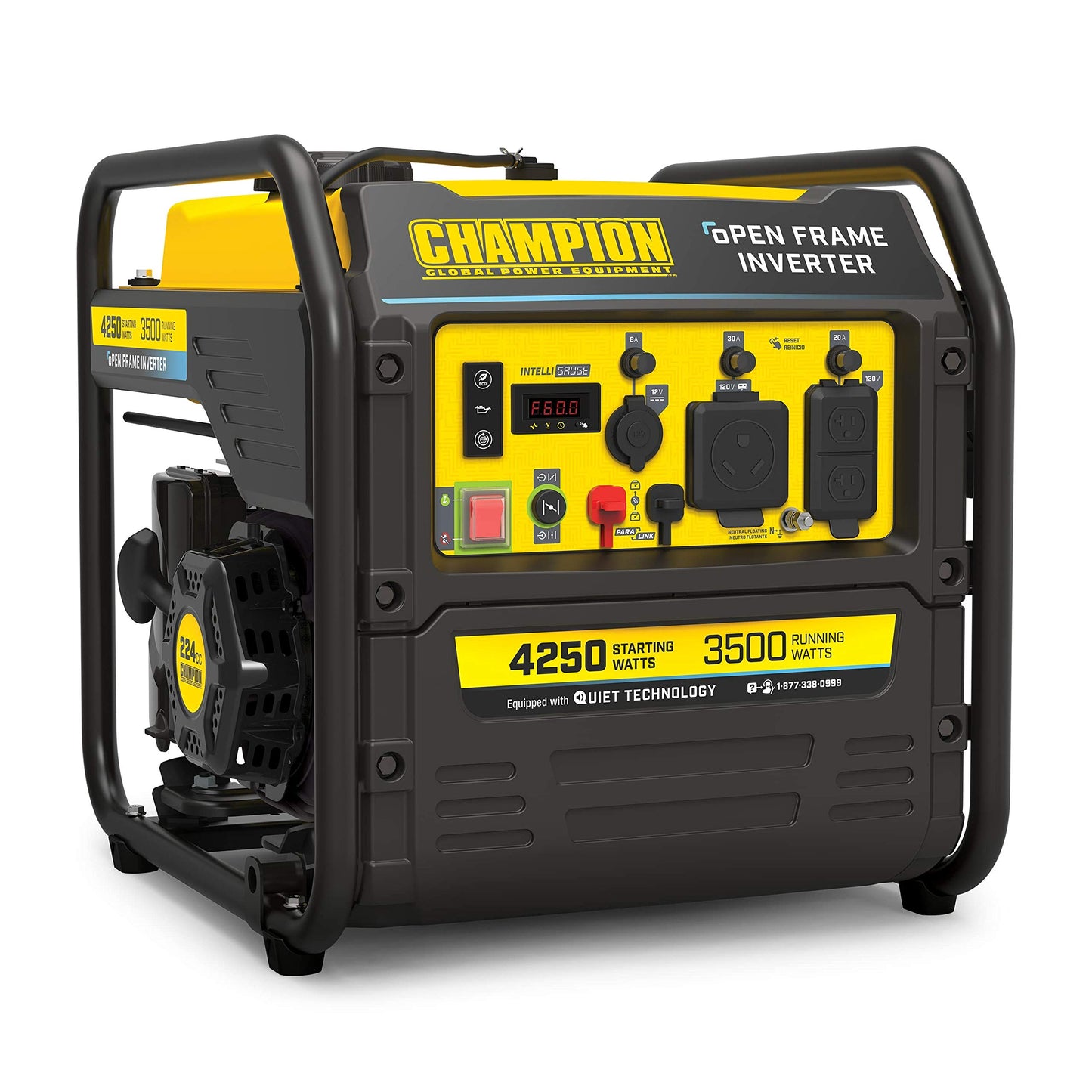 4250-Watt RV Ready Portable Open Frame Inverter Generator with Quiet Technology