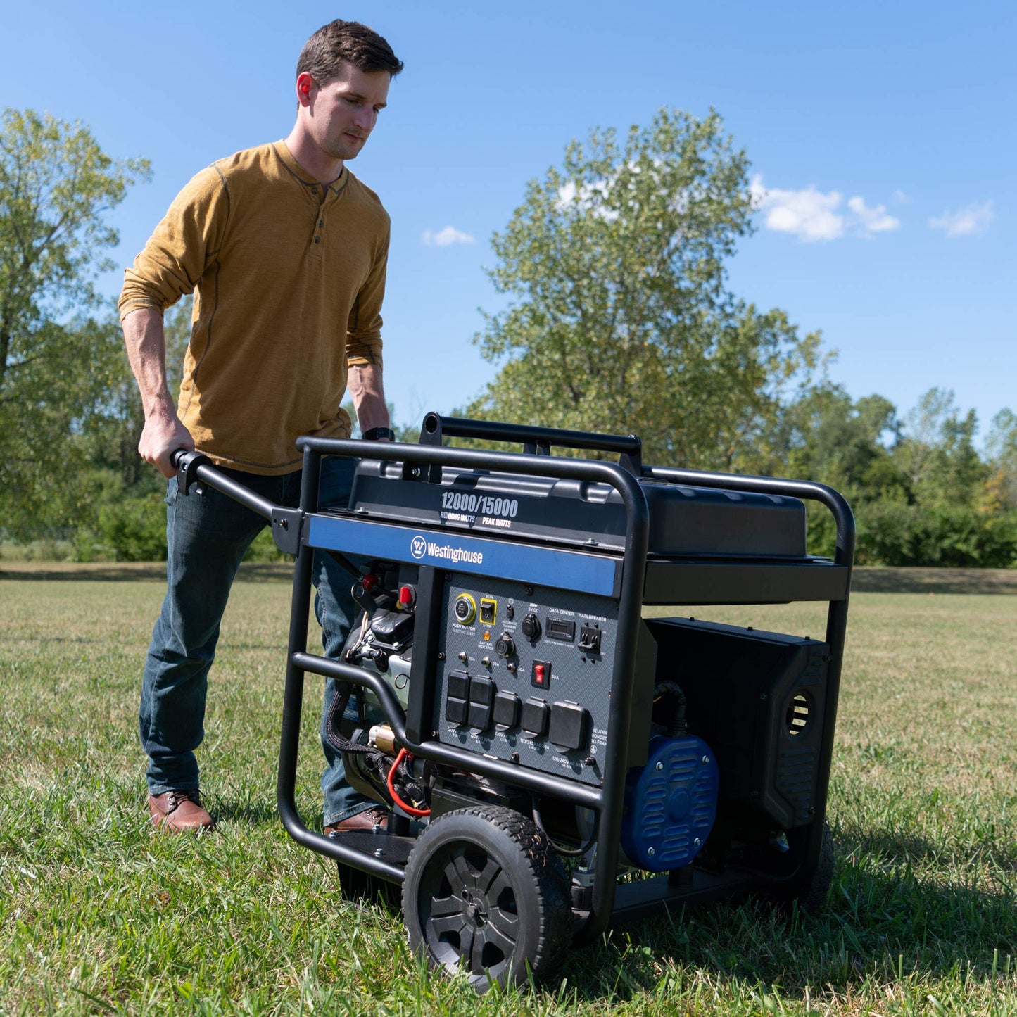 alimox Outdoor Power Equipment 18000 Peak Watt Home Backup Portable Generator, Remote Electric Start, Transfer Switch Ready 30A & 50 Outlets, Gas Powered, CO Sensor